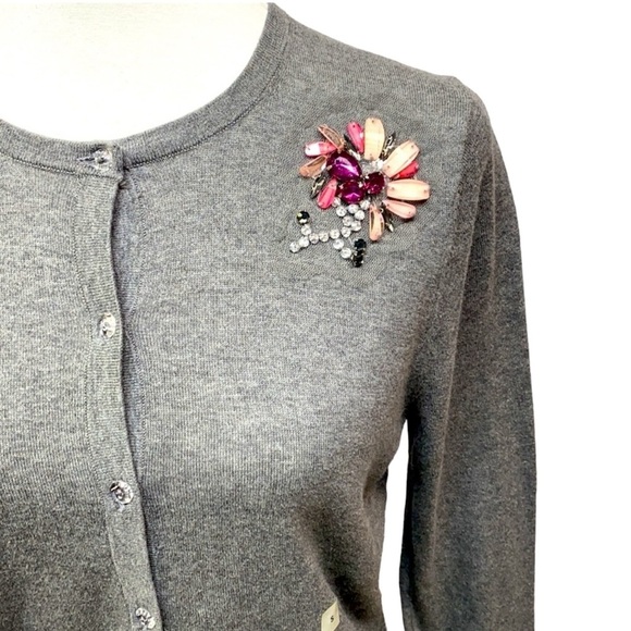 Ann Taylor Beaded Flower Cardigan Sweater - Picture 2 of 7